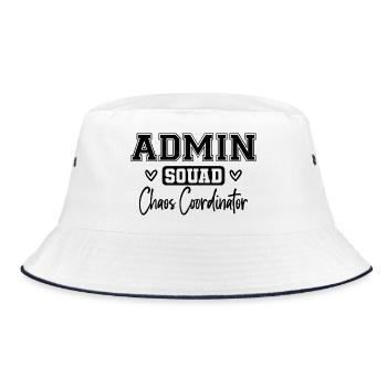 Admin Squad: Colored Retro Office Team Gift - Bucket Hat - white/navy - Front