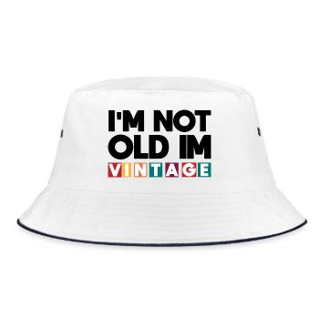 i'm not old im vintage - Bob - blanc/marine - Devant