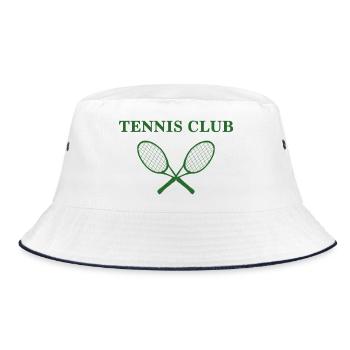 Tennis club emblem with rackets - Bucket Hat - white/navy - Front