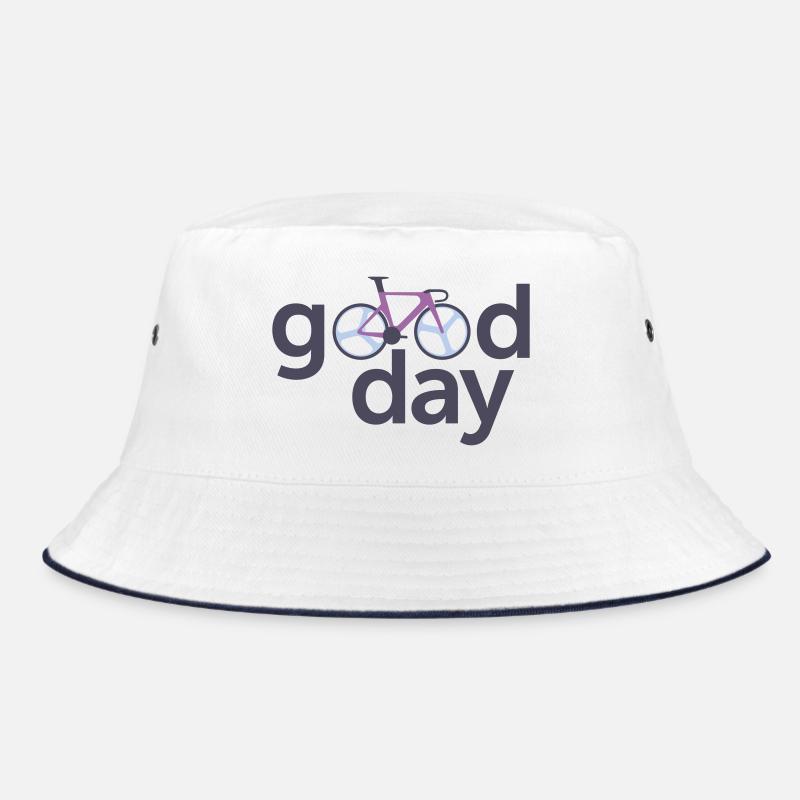 Good Day Bicycle Typography Logo Bucket Hat