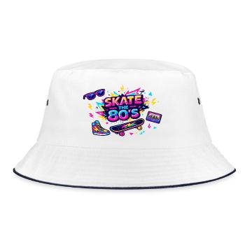 Skate the 80s Neon Era - Bucket Hat - white/navy - Front