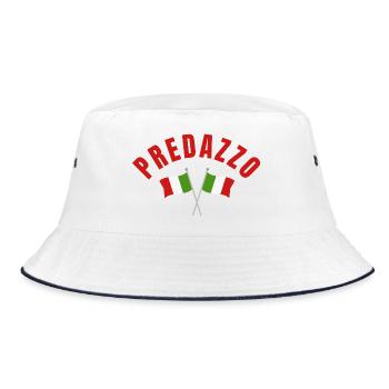 Predazzo Italienische Flaggen - Bucket Hat - Weiß/Navy - Vorne
