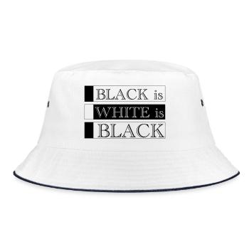 Black Is White Is Black - Minimal Typography - Bucket Hat - white/navy - Front