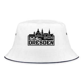 Dresden City Silhouette Landmark Souvenir - Bucket Hat - white/navy - Front