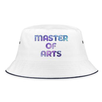 Abschluss Studium Master of Arts - Bucket Hat - Weiß/Navy - Vorne