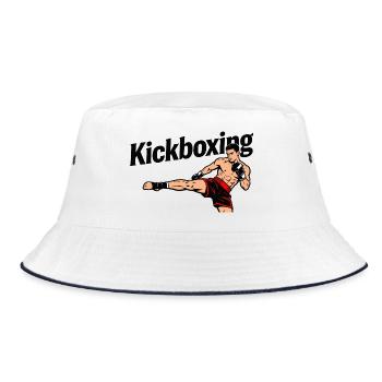 Kickboxen - Bucket Hat - Weiß/Navy - Vorne