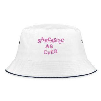 Sarkastisch wie eh und je Pink Bubble Text Y2K Ästhetik - Bucket Hat - Weiß/Navy - Vorne