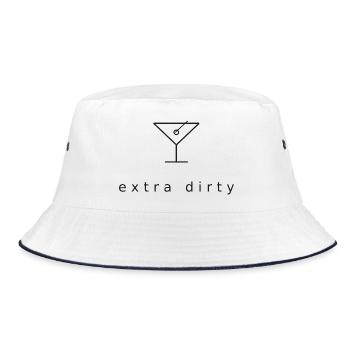 Extra dirty martini - minimalist bartender - Bucket Hat - white/navy - Front