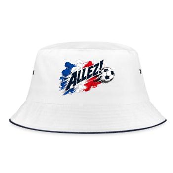 Allez France Saying Football Fan Motif - Bucket Hat - white/navy - Front