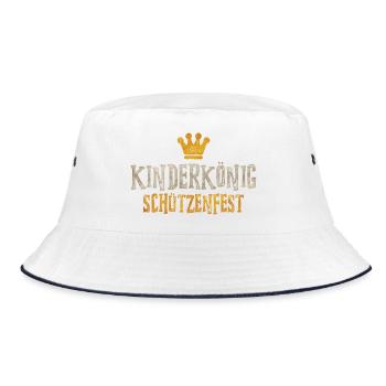 Kinderkönig Schützenfest Logo - Bucket Hat - Weiß/Navy - Vorne