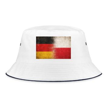 Germany Poland Friendship Grunge Flag - Bucket Hat - white/navy - Front