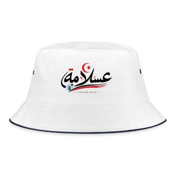 Tshirt عسلامة Tunisian Hello - Bucket Hat - white/navy - Front