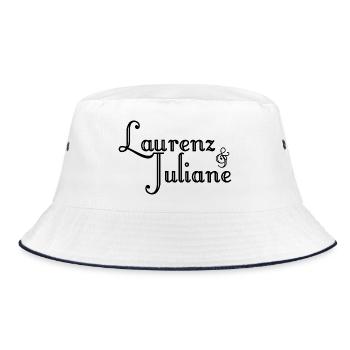 Laurenz and Juliane - Bucket Hat - white/navy - Front