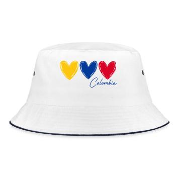 T-shirt Colombie Cœurs Drapeau Fierté - Bob - blanc/marine - Devant