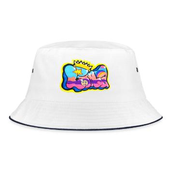 LINA GRAFFITI NAME FOR KID - Bucket Hat - white/navy - Front