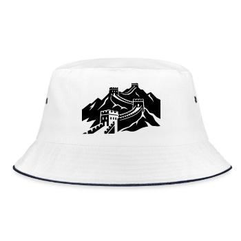 Great Wall of China - Bucket Hat - white/navy - Front