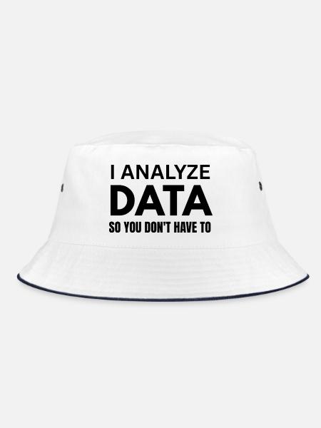 Lustiges Datenanalyst-Computer-Nerd-Geschenk für meinen Ehemann - Bucket Hat - Weiß/Navy