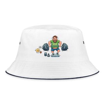 Abnehmen - Bucket Hat - Weiß/Navy - Vorne