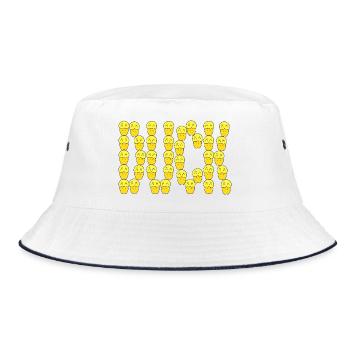 Cute duck typography - Bucket Hat - white/navy - Front