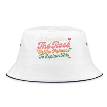 I Don’t Have The Patience To Explain This - Bucket Hat - white/navy - Front