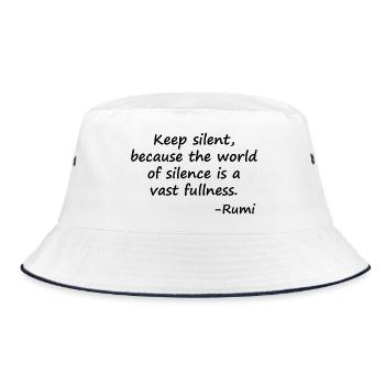 Behalte-silent_-weil-die-Welt-der-Stille-eine- ist-eine- - Bucket Hat - Weiß/Navy - Vorne