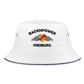 Freiburg Fanshirt - Bucket Hat - Weiß/Navy - Vorne