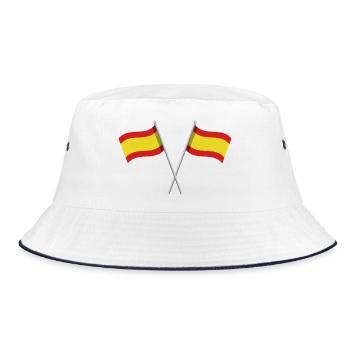 Spanische Flagge - Bucket Hat - Weiß/Navy - Vorne