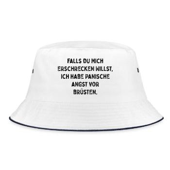 Brüste machen Panik - Bucket Hat - Weiß/Navy - Vorne