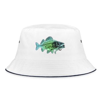Röntgen Zander - Bucket Hat - Weiß/Navy - Vorne