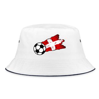 Schweizer Fußballflagge Kunst - Bucket Hat - Weiß/Navy - Vorne