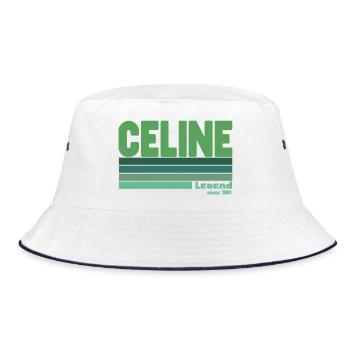 Céline-grüne Legende - Bucket Hat - Weiß/Navy - Vorne