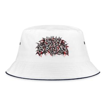 Herzlichen Glückwunsch zum Geburtstag Metal Skull: Brutal Anniversary! - Bucket Hat - Weiß/Navy - Vorne