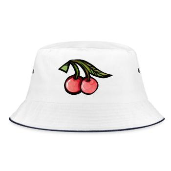 Vibrant Cherries Aquarell Duo - Bucket Hat - Weiß/Navy - Vorne