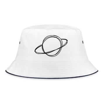 Planet handgezeichnet - Bucket Hat - Weiß/Navy - Vorne