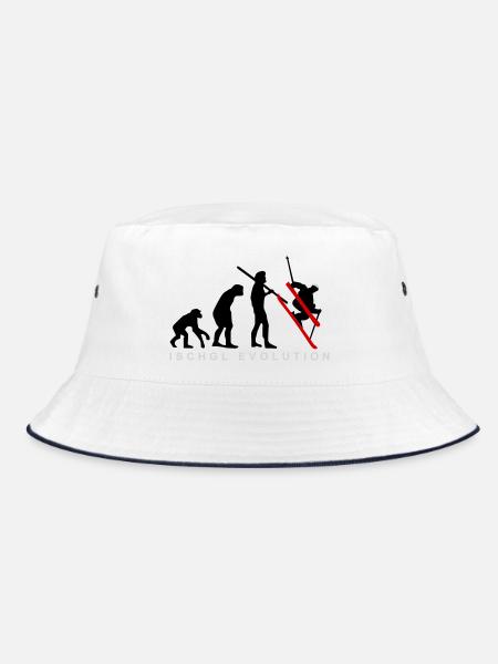 Ischgl Evolution Ski - Bucket Hat - Weiß/Navy - Vorne