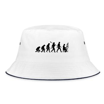 Evolution Organist - Orgel - Musiker - Bucket Hat - Weiß/Navy - Vorne