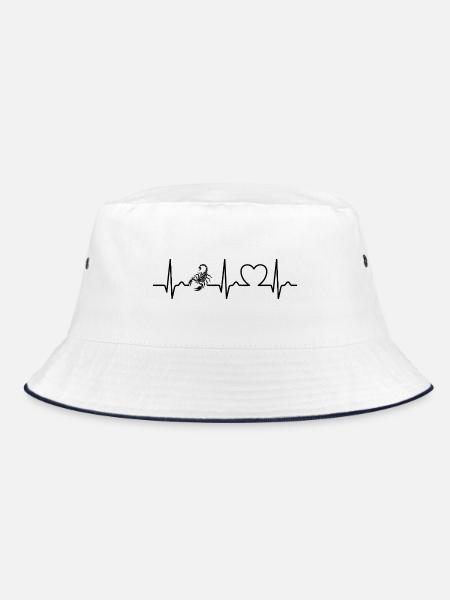 Scorpion - Dard empoisonné - Pouls - Courbe cardiaque - ECG - Bob - blanc/marine - Devant