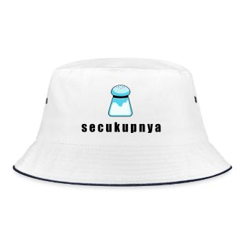 Blue Salt Shaker Cartoon - Bucket Hat - white/navy - Front