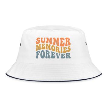 Sommer-Erinnerungen - Bucket Hat - Weiß/Navy - Vorne