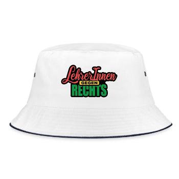 LehrerInnen gegen rechts Gegen Rechts, gegen Hetze - Bucket Hat - Weiß/Navy - Vorne