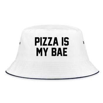 Pizza Quote Pizza Is My Bae - Bucket Hat - white/navy - Front