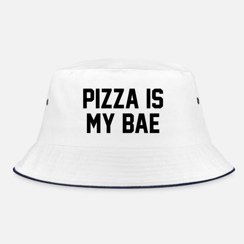Pizza Quote Pizza Is My Bae - Bucket Hat - white/navy