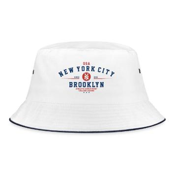 Brooklyn New York - Bucket Hat - white/navy - Front