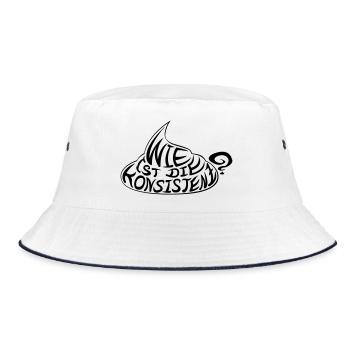 wie_ist_die_konsistenz - Bucket Hat - Weiß/Navy - Vorne