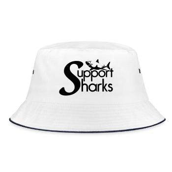 Support Sharks - Bucket Hat - white/navy - Front
