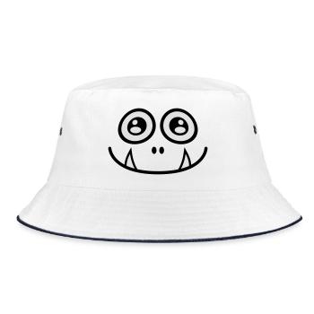 Cute Monster | Süsses Monster | Smile | Freude - Bucket Hat - white/navy - Front