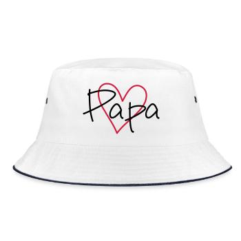 Heart Papa Papamotiv - Bucket Hat - white/navy - Front