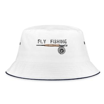 Fly fishing - Bucket Hat - white/navy - Front
