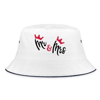 wedding - Bucket Hat - white/navy - Front