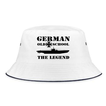 U-Boot , Kriegsmariene, Old School German (25) - Bucket Hat - Weiß/Navy - Vorne
